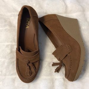 Mia Loafer Wedge Heels